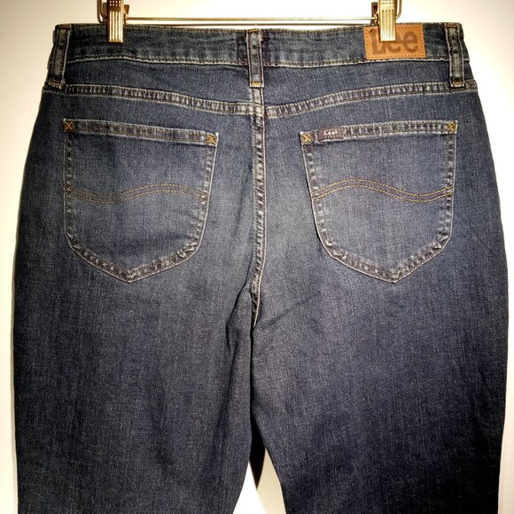 LEE Capri Jeans   womens  14M  NWT  Mid Rise  Stormy Lines  Stretch Denim - Picture 6 of 9